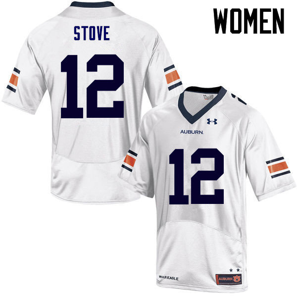Women's Auburn Tigers #12 Eli Stove White College Stitched Football Jersey